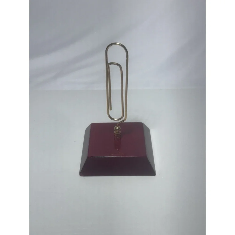 Rosewood Piano Finish Brass  Paper Clip Note / Letter / Paperweight 7 Inches.